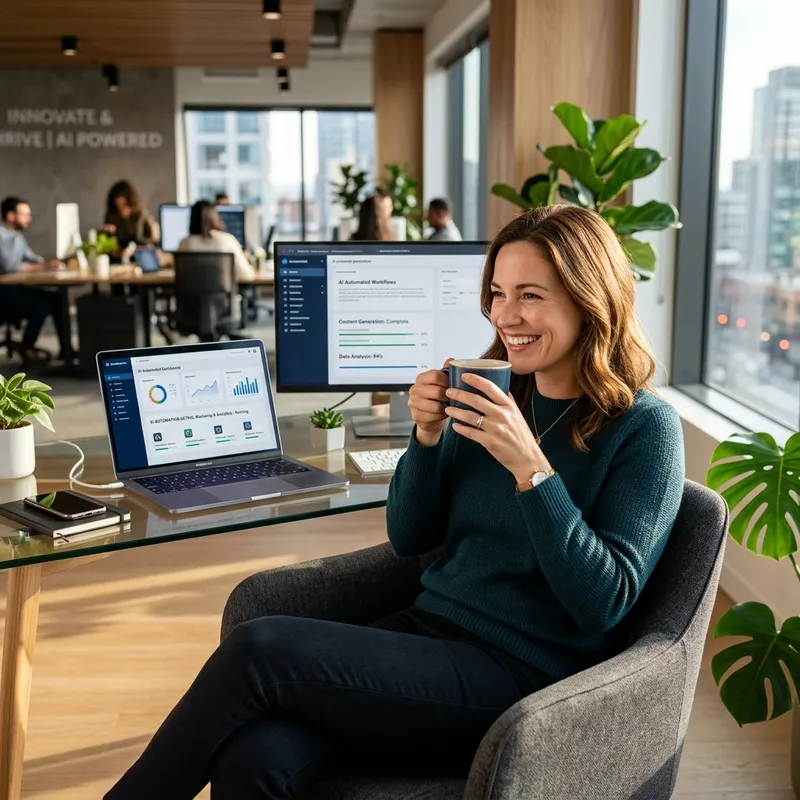 Relaxed business owner with coffee